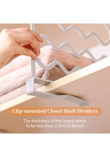 Xiyyadms Beyaz Pprahat Kurulumlu Dolap Bölücü Raf Ayırıcısı - Çanta, Kazak, Battaniye Düzenleyici 1 Adet Beyaz