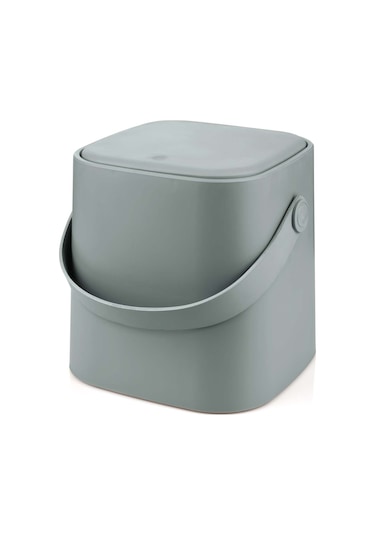 Tutma Saplı İç Kovalı Tezgah Üst Mutfak ve Banyo Çöp Kovası 4 Lt - Gri