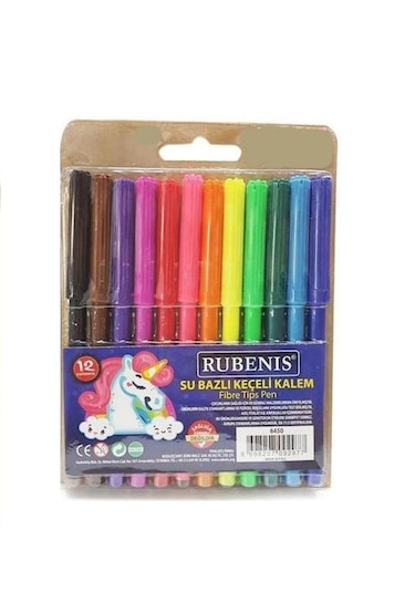 Rubenis Keçeli Kalem 12'li Çok Renkli