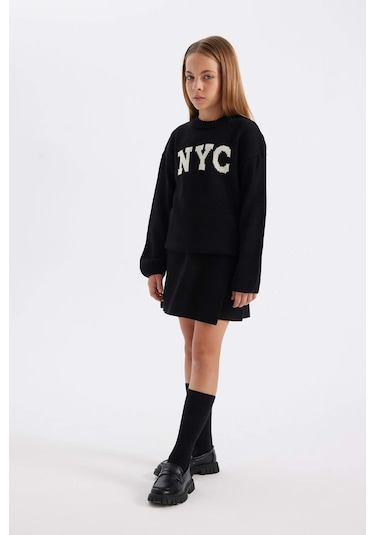 DeFacto Kız Çocuk Siyah Basic Düz Okul Şort Etek A7172A824WNBK27 Siyah