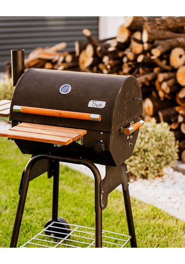 Grillord 50 Kömürlü Barbekü 1 Adet Döküm Izgaralı + Hediye Seti Siyah