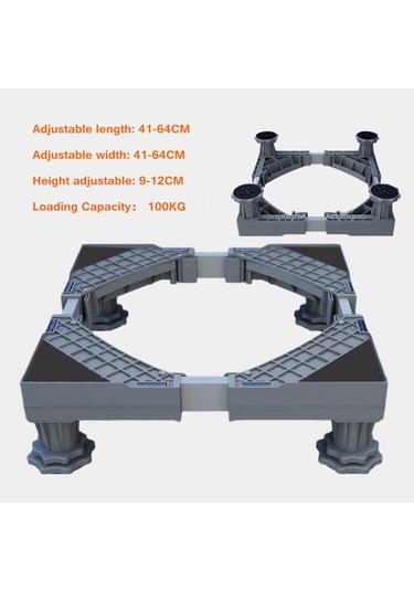 Suntek Ayarlanabilir Çamaşır Makinesi - Buzdolabı Tabanı Gri