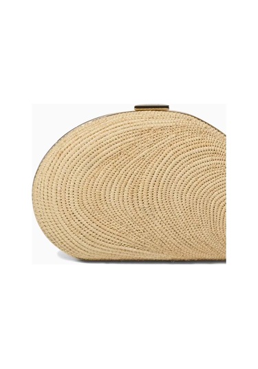 Simkhai Bridget Oyster Shell Raffia Metal El Çantası, Simkhai, Yaz Şıklığı Bej