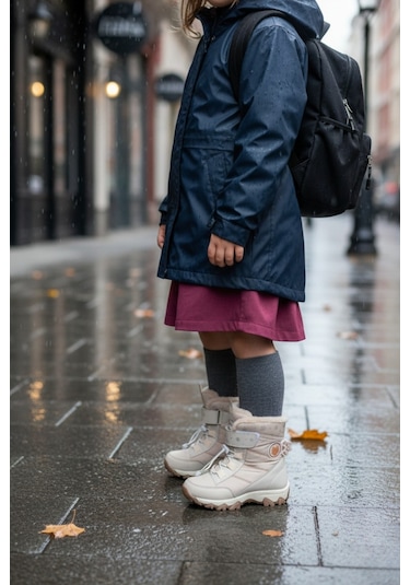 Muggo Tigger İçi Kürklü Bağcıklı Ve Cırtlı Kız Çocuk Bot Bej