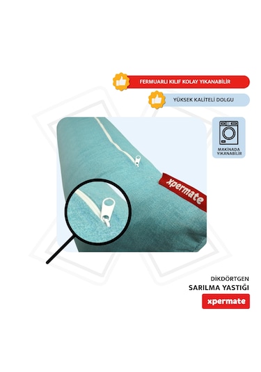 Xpermate Sarılma Yastığı, Bacak Arası Yastığı Dikdörtgen Açıkmavi