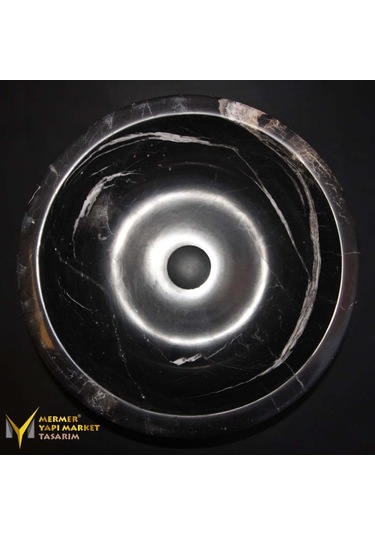 Toros Siyah Mermer Yuvarlak Lavabo