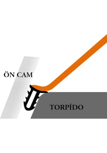 Birben Araç Torpido Göğüs Konsol Ön Cam Arası Ses Yalıtım Fitili 1 Adet