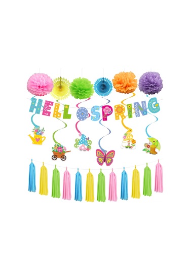 Dianziye Bahçe Temalı Parti Dekorasyon Seti - 5'li Paket: Renkli Banner, Balon Ve Dekoratif Aksesuarlar İle Festivite Ortamı Oluşturun