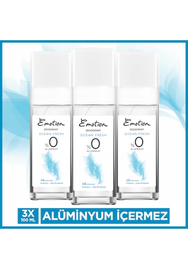 Emotion Ocean Fresh Pump Sprey Kadın Deodorant 3x100 Ml