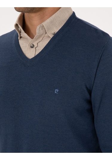 Pierre Cardin Erkek İndigo Melanj Kazak /triko 50314190-vr155 Indigo Melanj