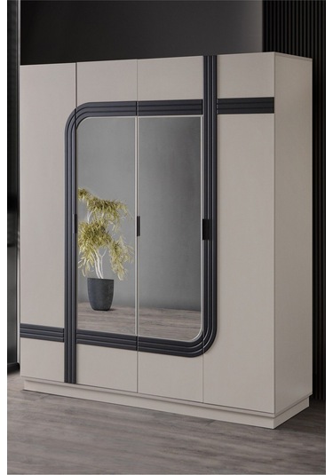 Bali Genç Odası Takımı - 4 Kapaklı Dolap, Çalışma Masası, Şifonyer, Komodin Çok Renkli