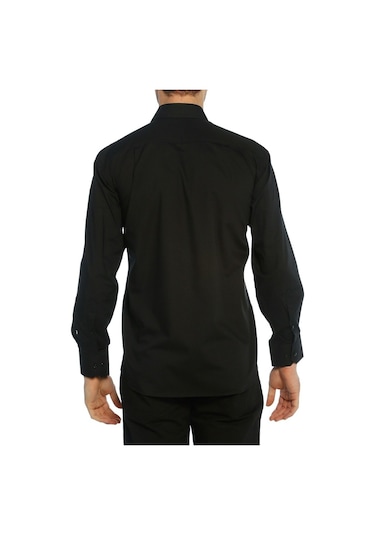 Siyah Klasik Kesim Uzun Kol Düz Renk Erkek Gömlek // 150-20 Siyah (345599757) Siyah