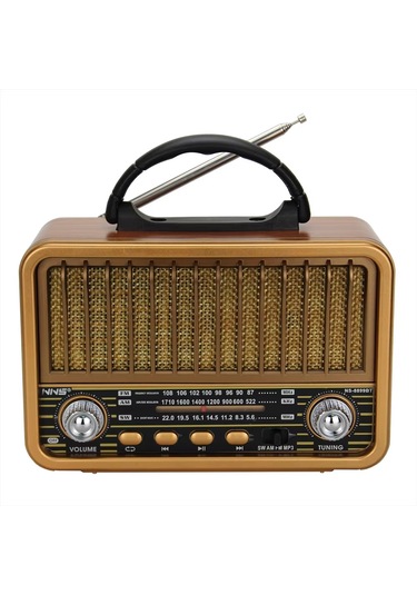 Retro Tasarım Taşınabilir Radyo - Bluetooth Hoparlör, Am/fm/sw 3 Bant, Şarj Edilebilir