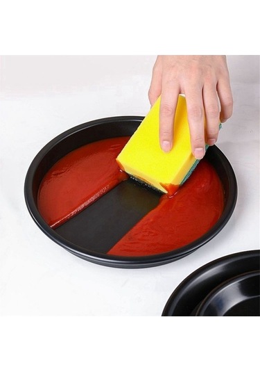 Ulzyvf Yuvarlak Pizza Tepsisi Siyah Plakası Pizza Pişirme Tepsisi 7ın Xm Siyah