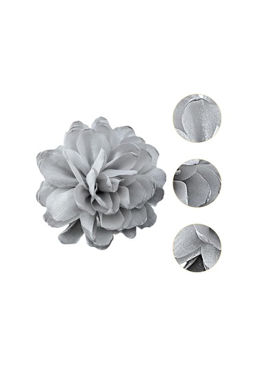 Homyl Kadınlar Için Çiçek Broş Rozeti Büyük Dans Ziyafeti Gri