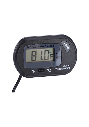 Tenfowee Siyah Akvaryum Su Sıcaklığı Ölçer - Lcd Ekranlı, Kolay Okunur, Derece Dönüştürülebilir, Sürekli Monitör