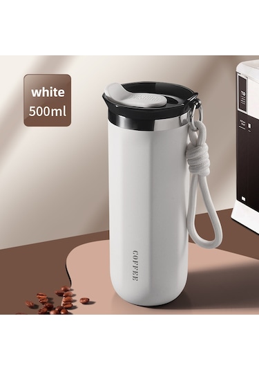 Ranyeek 304 Çelik Isı Yalıtımlı Kupa 500ml Beyaz - 6-12 Saat Sıcak/soguk Saklama - Üniversite Öğrencisi Kadınlar İçin Şık Kişisel Su Bardağı Diğer