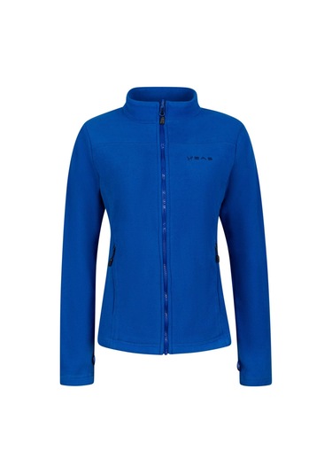 2As Cara Kadın Tam Fermuarlı İnce Polar Sweatshirt Mavi