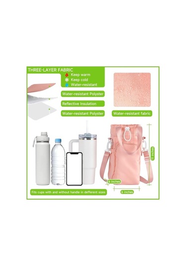 Besthome1 Stanley Termal Kupa Kılıfı - Isı Soğuk Saklama Çantası, Askılı Tasarım, Pembe Renk, Uygun Kişiler İçin Pembe