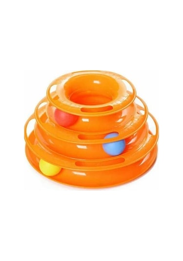 Tower of Tracks Yuvarlak Toplu Kedi Oyuncağı 13 x 26 CM