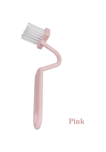 Pembe Banyo Temizleme Aksesuarları Tuvalet Temizleme Fırçası Taşınabilir Tuvalet Fırçası Köşe Bükme Kolu İle Scrubber Kavisli Temizleme Araçları
