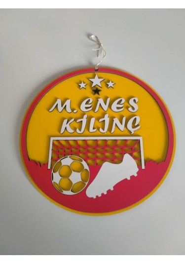 Duvar Kapı Süsü İsim Yazılı Sarı - Kırmızı