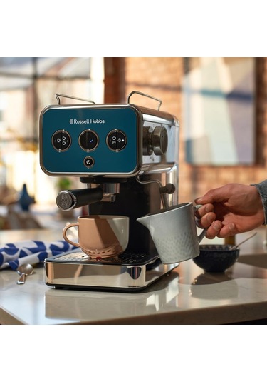 Russell Hobbs Distinctions 26451-56 Manuel Espresso Makinesi Okyanus Mavisi (Teşhir)