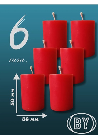 Kandlefo Çay Mumu Seti. Kırmızı. 6 Adet 330969504 Kirmızı