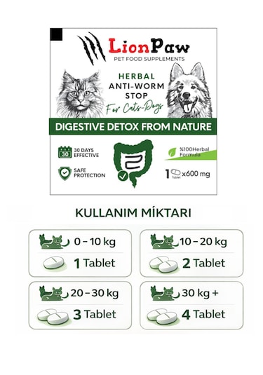 2'li Set Köpek 1-10 Kg Bitkisel İç Dış Parazit Ense Bitkisel Damla Seti - 5 Damla 5 Tablet