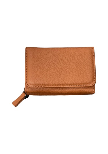 Monte Lui Unisex Hakiki Deri Cüzdan Camel