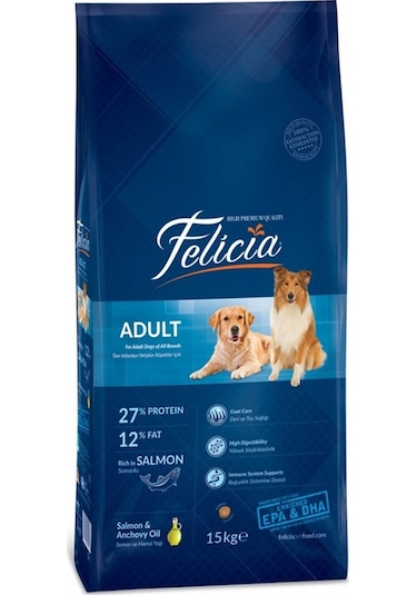 Felicia Düşük Tahıllı Somonlu Yetişkin Köpek Maması 3 KG