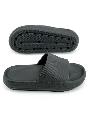Gezer Yazlık Erkek Eva Banyo Bahçe Islak Zemine Uygun Terlik Siyah
