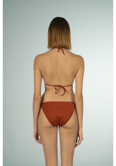 Estiva Üçgen İpli Bikini Takımı - Kiremit Çok Renkli