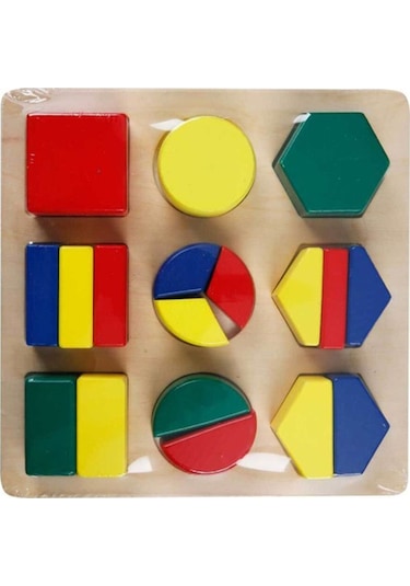 Wood Ahşap Parça Bütünleme Geometrik Şekiller Oyunu