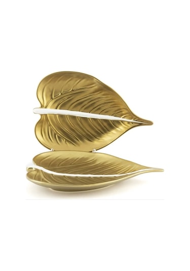 Mikasa Moor Gold Yaprak 2li Servis Tabağı 26x18cm