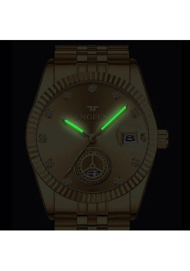 Novahub Fngeen 7010 Orta Yaşlı Erkekler Aydınlık Takvim Kuvars Saat Altın Altın Yüzey Arasında Çok Renkli Çok Renkli