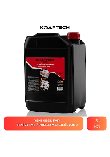 Kraftech Yeni Nesil Premium I Buharlı Far Temizleme Sıvısı Ve Parlatma Solüsyonu I Kloroform Uyumlu 5 Kg