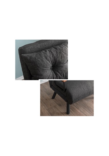 Pafu Sando Tekli Katlanır Yataklı Koltuk Keten Koyu Gri Koyu Gri