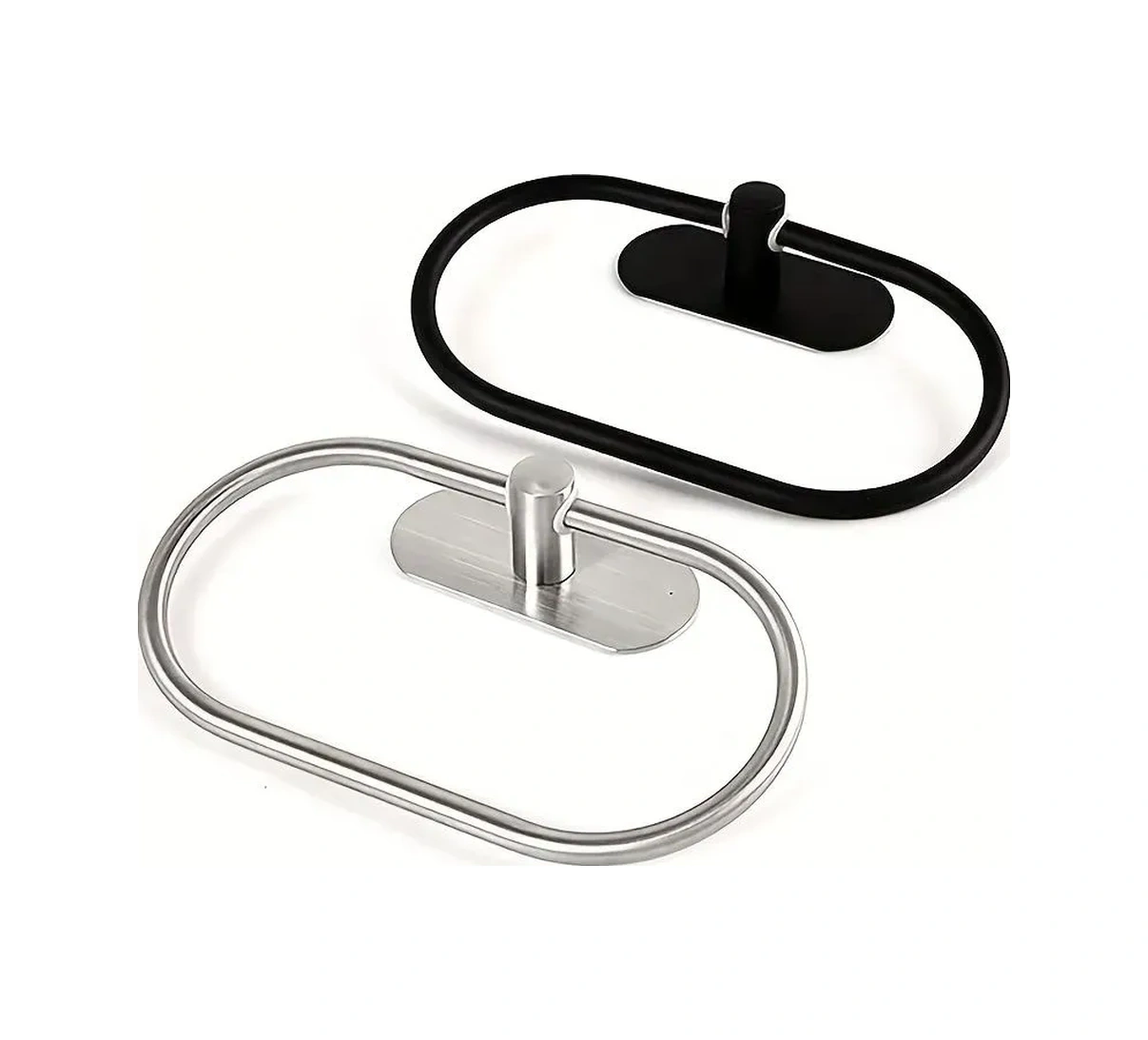 Konesam Banyo Havlularını Düzenlemek İçin Modern Tasarım Silver Renkli Dayanıklı Havlu Tutucu Won121212-8ldm Siyah