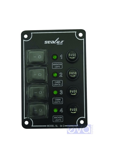 Sealux 4'Lü Dikey. Izoleli. Switch Panel. Sigortalı