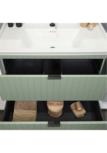 Kobos Noble 80 Cm Banyo Dolabı Seti Mint Yeşil