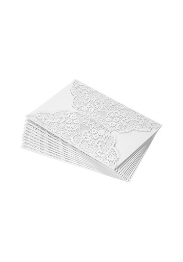 Mufunye 10 Adet İnci Kağıt Davetiye Kartı Davetiye Tutucuları Düğün Doğum Günü Partisi Yıldönümü İçin--beyaz