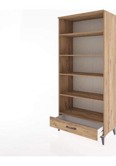 Hyperion Dolap 5 Raflı Tek Çekmeceli 88x44x195 Çam-çam Çam