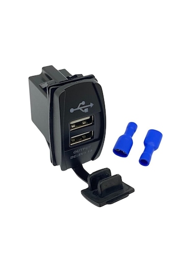 12v-24v Telefon Şarj Cihazlı Usb 3.1a Anahtar Tipi Mavi Işık