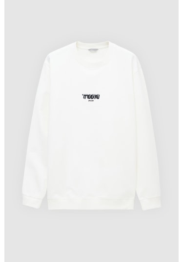 Twn Relaxed Fit Ekru Baskılı Sweatshirt 2ECE25ORT2791 Ekru
