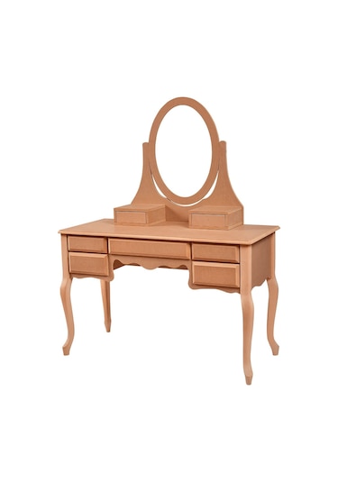 Evimeaksesuar Lükens Ayaklı 7 Çekmeceli Makyaj Masası Ayna Çerceveli Ham Evimeaksesuar Lükens Ayaklı 7 Çekmeceli Makyaj Masası Ayna Çerceveli Ham