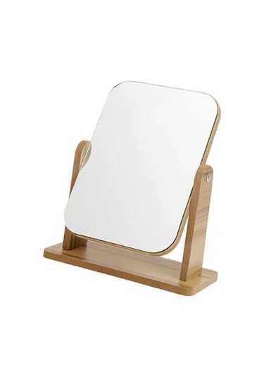 13 Cm Ahşap Tek Taraflı 360 Dönen Masa Aynası Cin805 Kahverengi