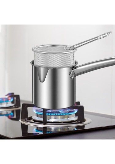 Homyl Fritöz Tencere Net Sepet Kapaklı Üniversal Yağ Stil A