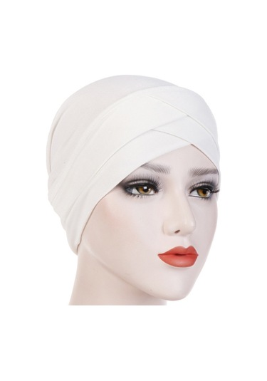 Yystore Dişi Hijab Muslim Hat Elastic Fabric Baz Bone Bsd6710 Beyaz