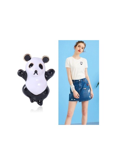 Gri Blucome Sevimli Emaye Bambu Panda Hayvan Broş Çocuklar İçin Taklidi Yeni Moda Gömlek Elbise Sırt Çantası Takı Pimleri